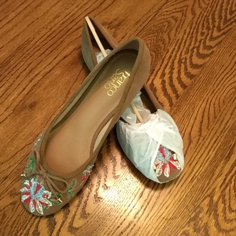 Franco Sarto beaded suede flats